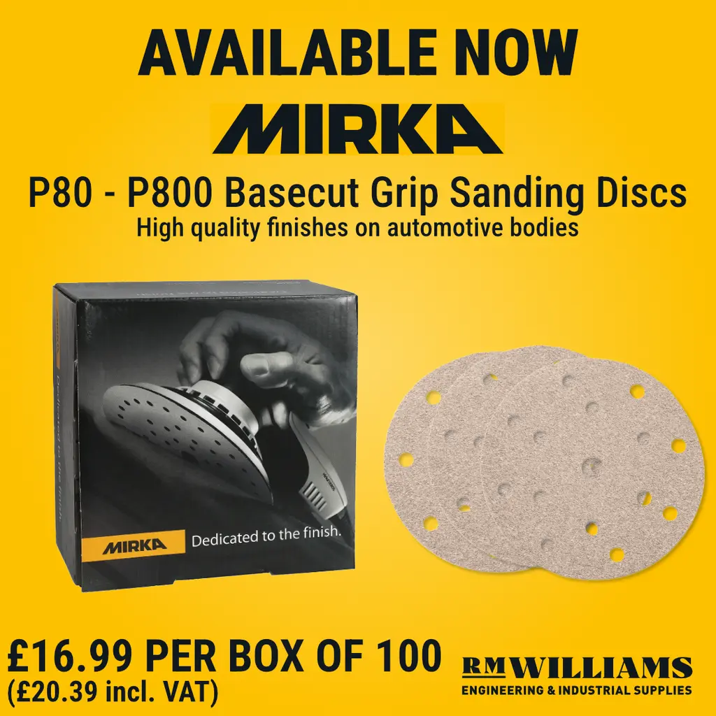 mirka basecut grip sanding discs now available in various sizes