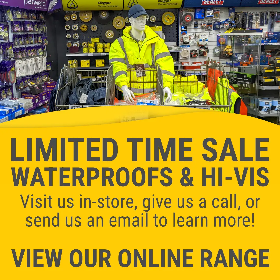 limited time sale on waterproofs & high visibility clothing for the month of October only