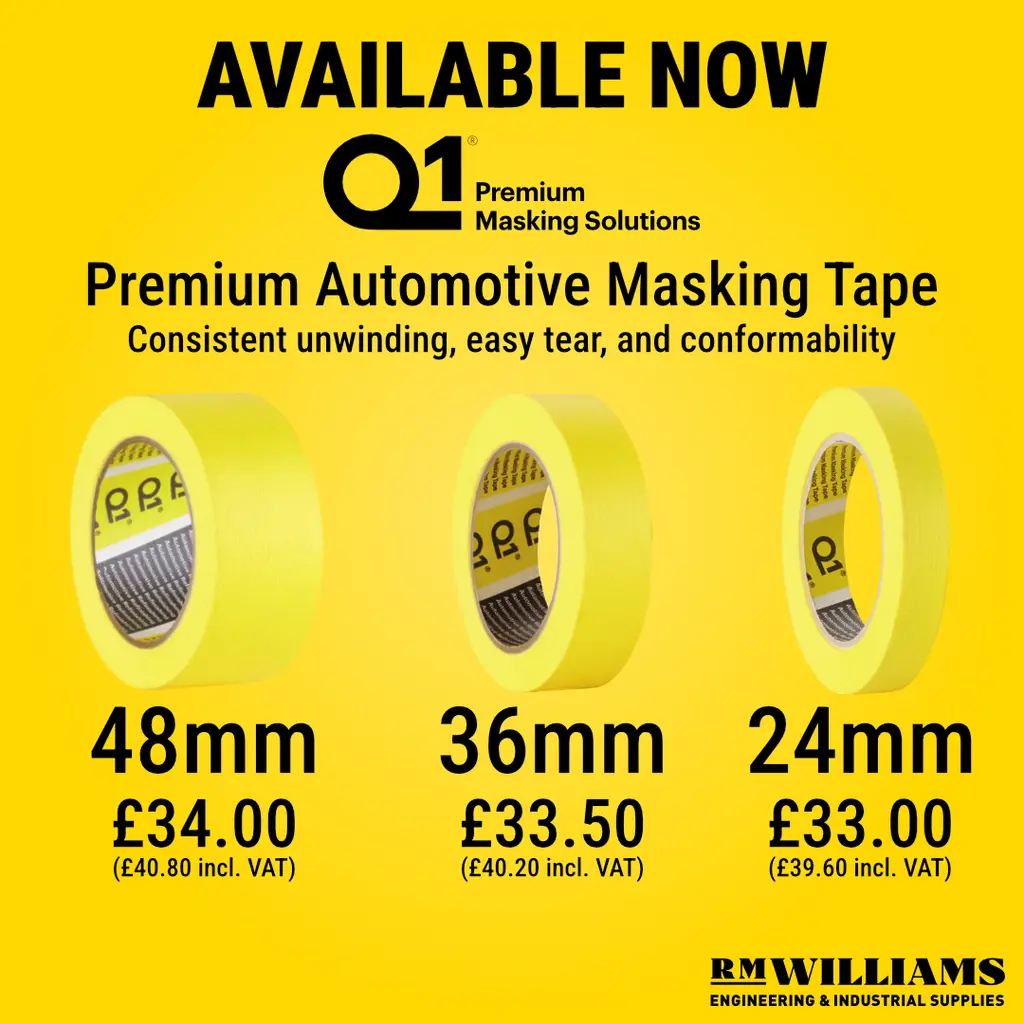 q1 premium automotive masking tape now available in a variety of sizes